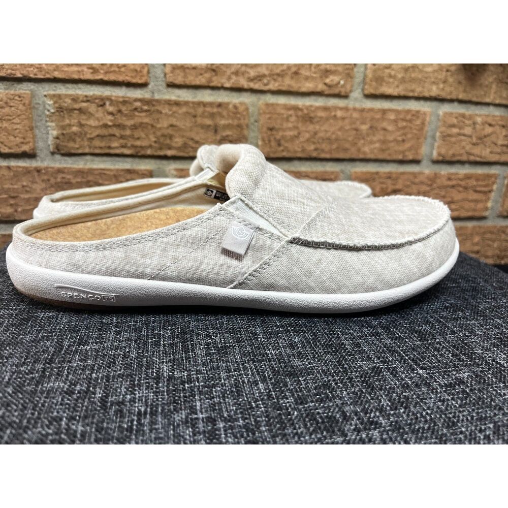 Cream and White Mules with Backless Design and Comfortable Sole